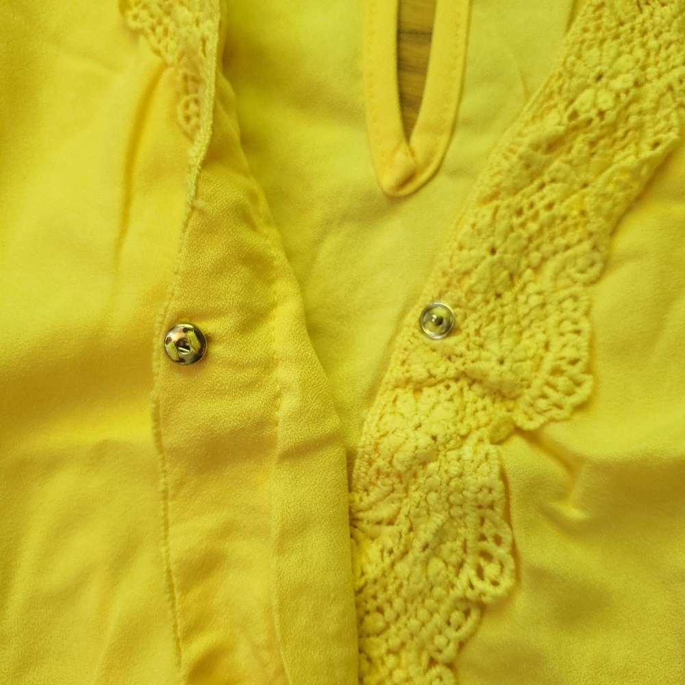 Yellow Romper Crochet Detail Boho - Picture 6 of 8